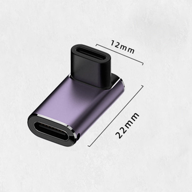 240W USB-C/Type-C Female to USB-C/Type-C Female 40Gbps Stereo Bend Adapter with Light