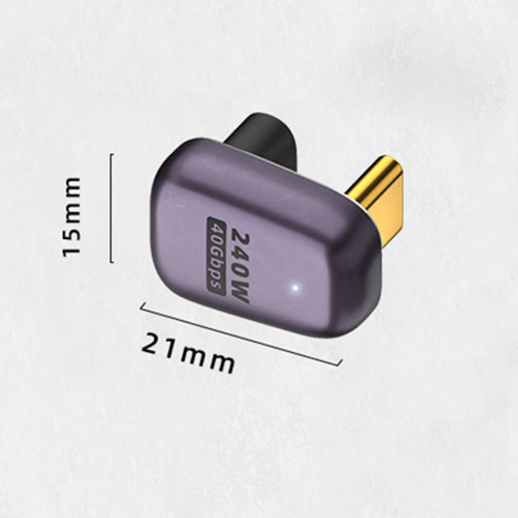 240W USB-C/Type-C Female to USB-C/Type-C Male 40Gbps U-Type Adapter with Light My Store