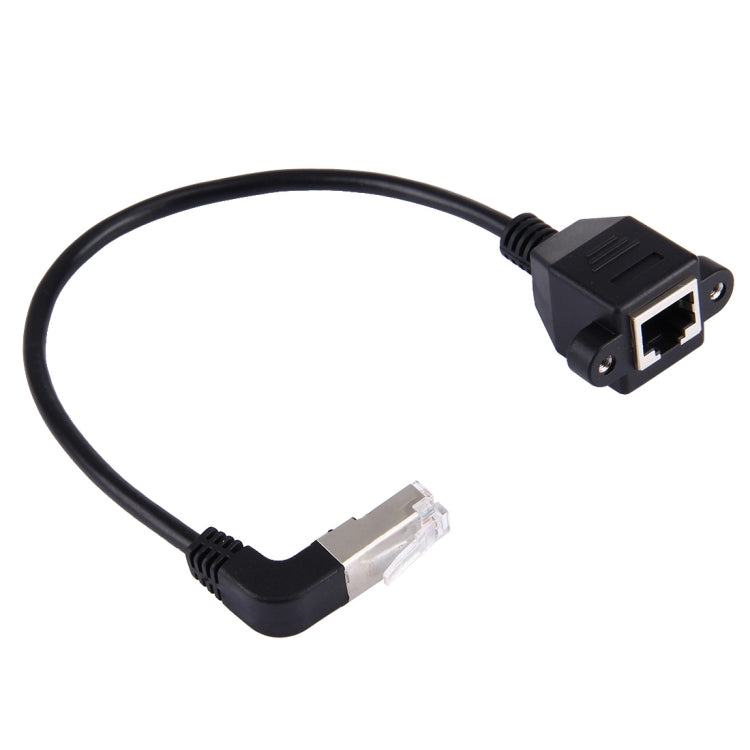 30cm RJ45 Male Bent Upward to RJ45 Female LAN Extension Cable-Reluova