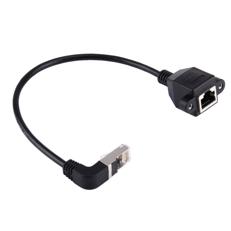 30cm RJ45 Male Bent Down to RJ45 Female LAN Extension Cable-Reluova