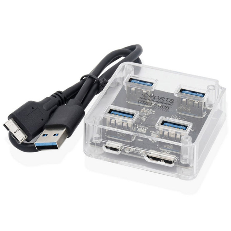 USB2.0 4 in 1 Multifunctional Desktop Square Transparent HUB My Store