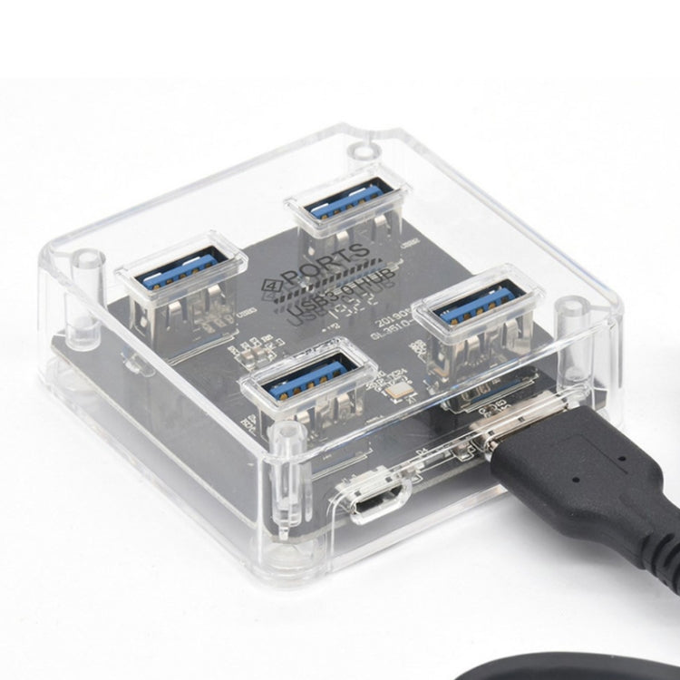 USB2.0 4 in 1 Multifunctional Desktop Square Transparent HUB My Store