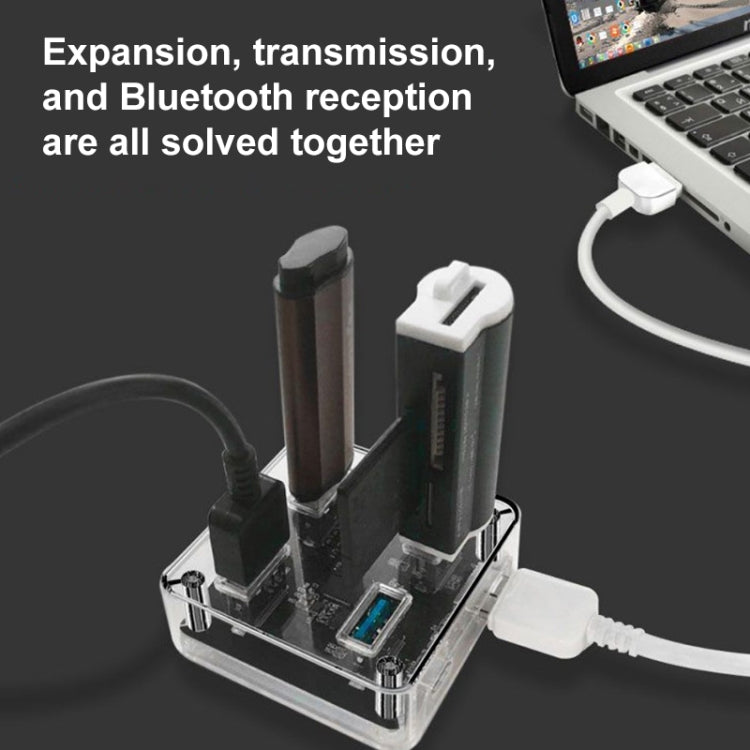 USB2.0 4 in 1 Multifunctional Desktop Square Transparent HUB My Store