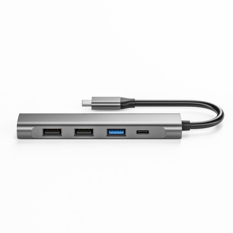 TC522 5 in 1 PD + HDMI + USB 3.0 + 2 x USB 2.0 to USB-C / Type-C HUB Adapter