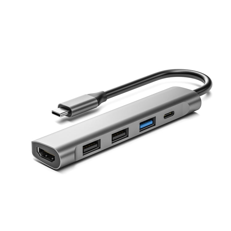 TC522 5 in 1 PD + HDMI + USB 3.0 + 2 x USB 2.0 to USB-C / Type-C HUB Adapter My Store