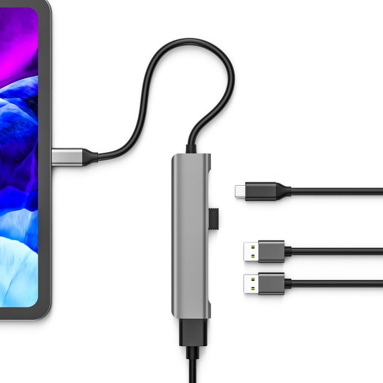 TC522 5 in 1 PD + HDMI + USB 3.0 + 2 x USB 2.0 to USB-C / Type-C HUB Adapter My Store