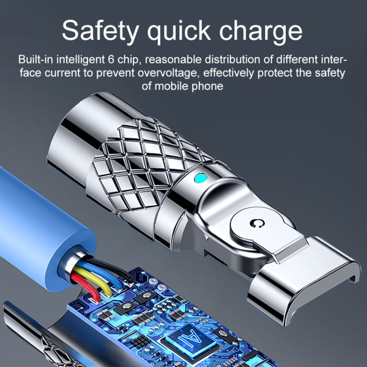 Mech Series 6A 120W USB to Type-C 180-degree Metal Plug Fast Charging Cable, Length: 1.8m