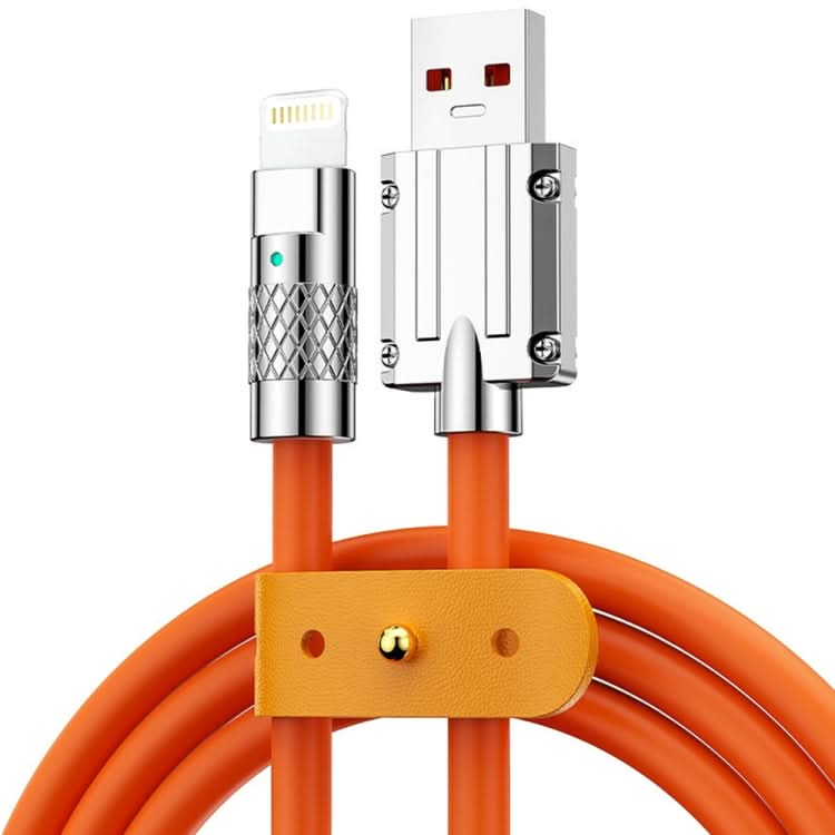 Mech Series 6A 120W USB to 8 Pin Metal Plug Silicone Fast Charging Data Cable, Length: 1.2m