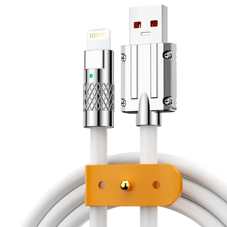 Mech Series 6A 120W USB to 8 Pin Metal Plug Silicone Fast Charging Data Cable, Length: 1.2m