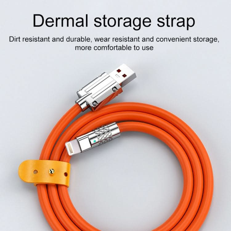 Mech Series 6A 120W USB to 8 Pin Metal Plug Silicone Fast Charging Data Cable, Length: 1.2m