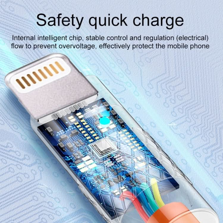 Mech Series 6A 120W USB to 8 Pin Metal Plug Silicone Fast Charging Data Cable, Length: 1.8m