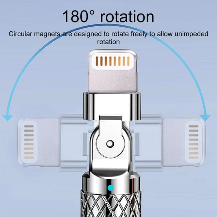 Mech Series 6A 120W USB to 8 Pin 180-degree Metal Plug Fast Charging Cable, Length: 1.2m