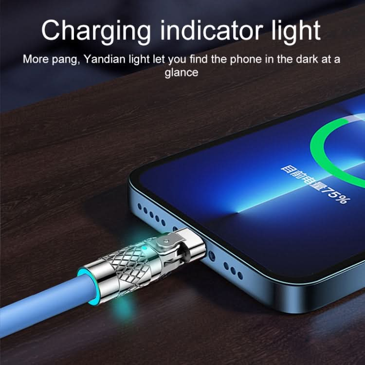 Mech Series 6A 120W USB to 8 Pin 180-degree Metal Plug Fast Charging Cable, Length: 1.2m