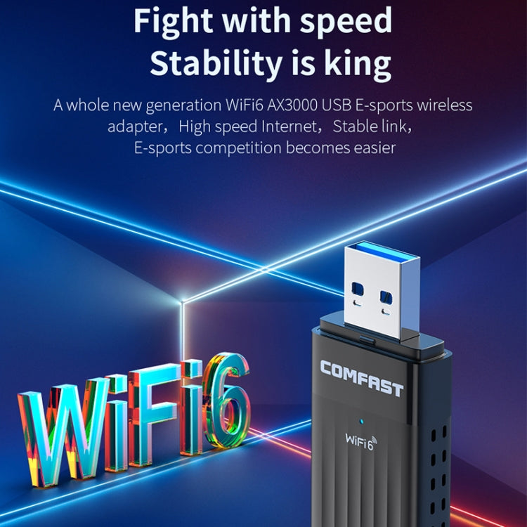 COMFAST CF-970AX 3000Mbps Dual Band Wireless Network Card WiFi6 USB Adapter