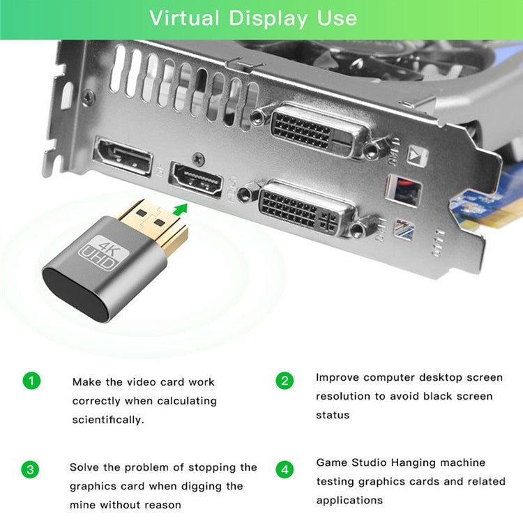 VGA Virtual Display Adapter HDMI 1.4 DDC EDID Dummy Plug Headless Display Emulator My Store