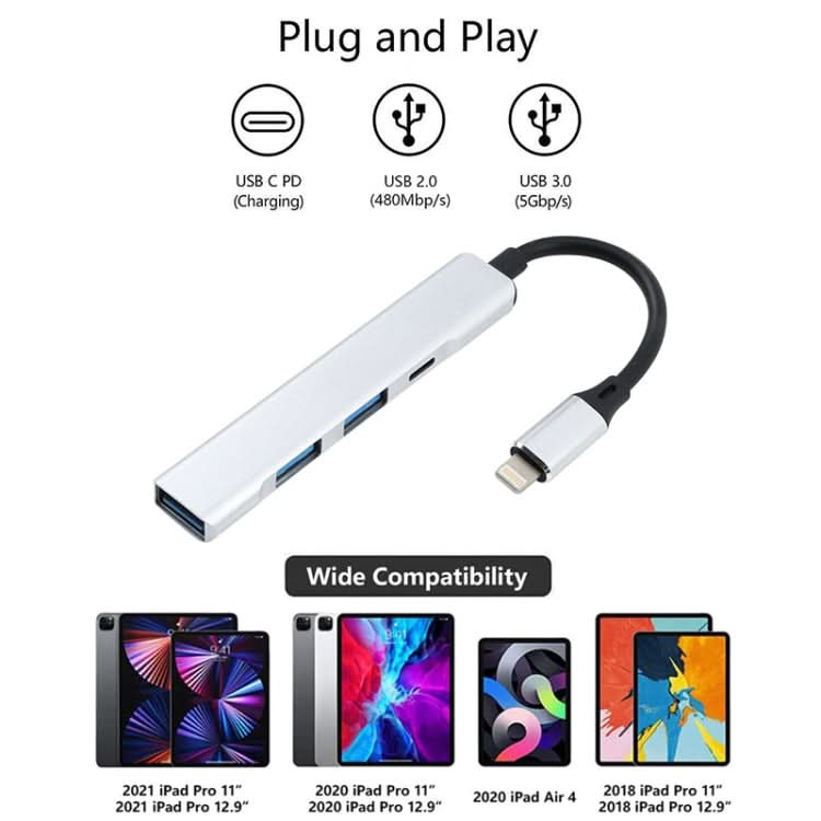 S-209 3 in 1 8 Pin Male to Dual USB 2.0 + USB 3.0 Female Adapter HUB