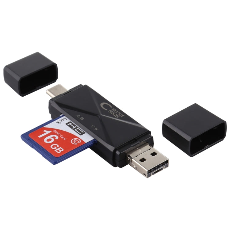 USB-C / Type-C + SD + TF + Micro USB to USB 2.0 Card Reader My Store