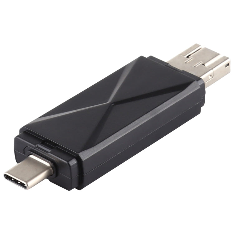 USB-C / Type-C + SD + TF + Micro USB to USB 2.0 Card Reader