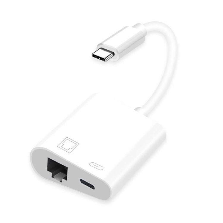 NK-1035 TC 2 in 1 USB-C / Type-C Male to Ethernet + Type-C Power Female Adapter My Store