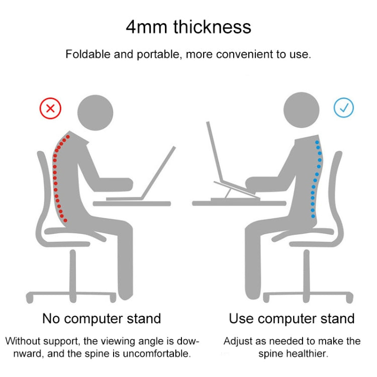 Portable Adjustable Laptop Stand Desktop Lifting Height Increase Rack Folding Heat Dissipation Holder, Style: Ordinary