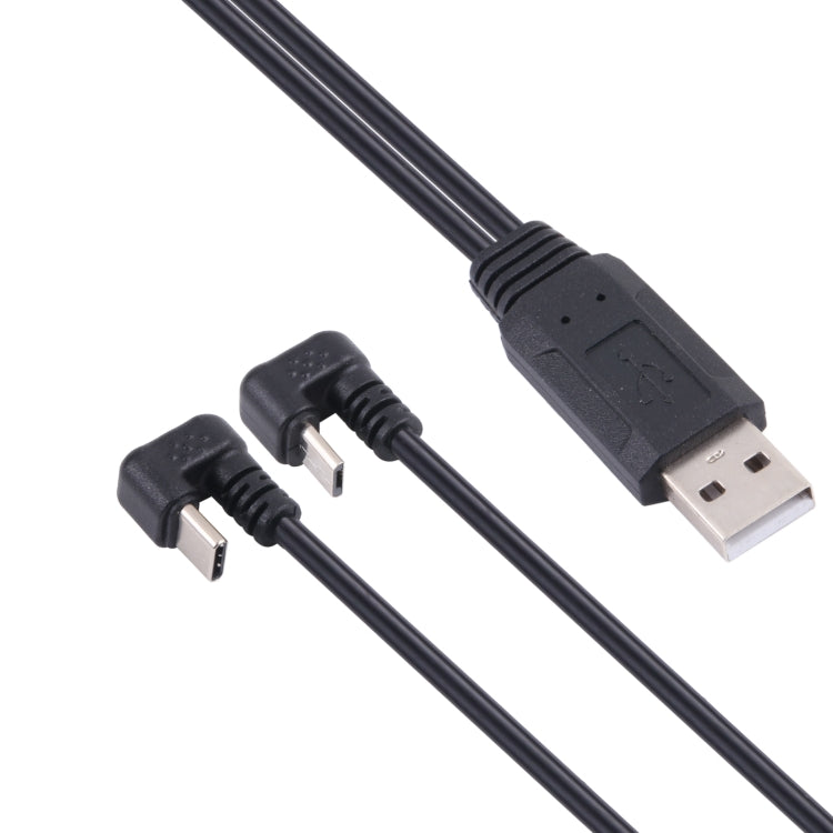 U-shaped USB-C / Type-C Male + Micro USB Male to USB Cable My Store