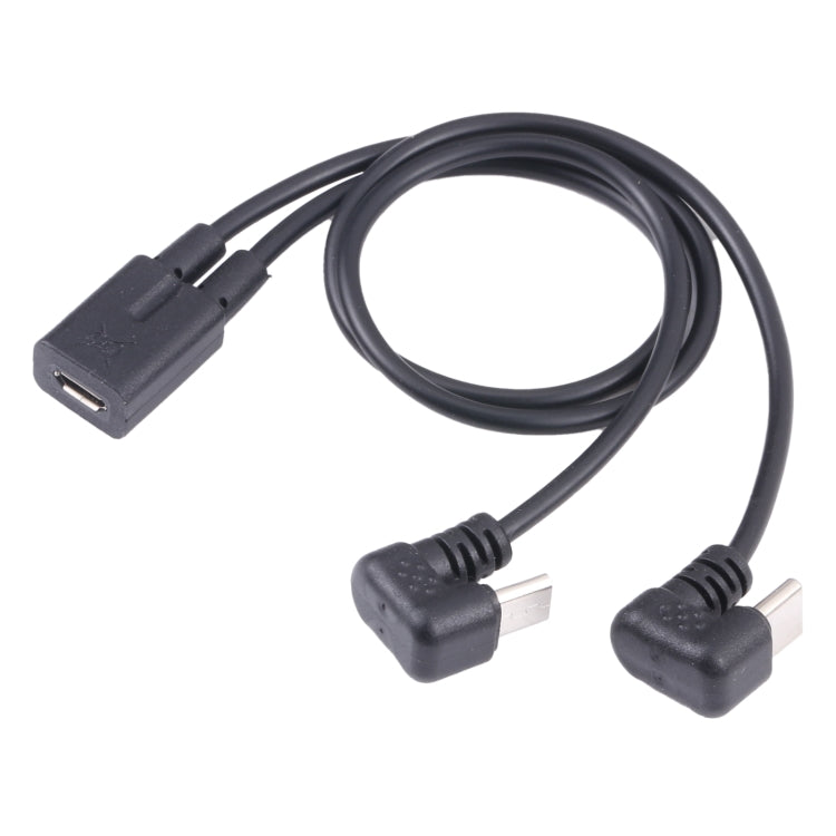 U-shaped USB-C / Type-C Male + Micro USB Male to Micro USB Female Cable My Store