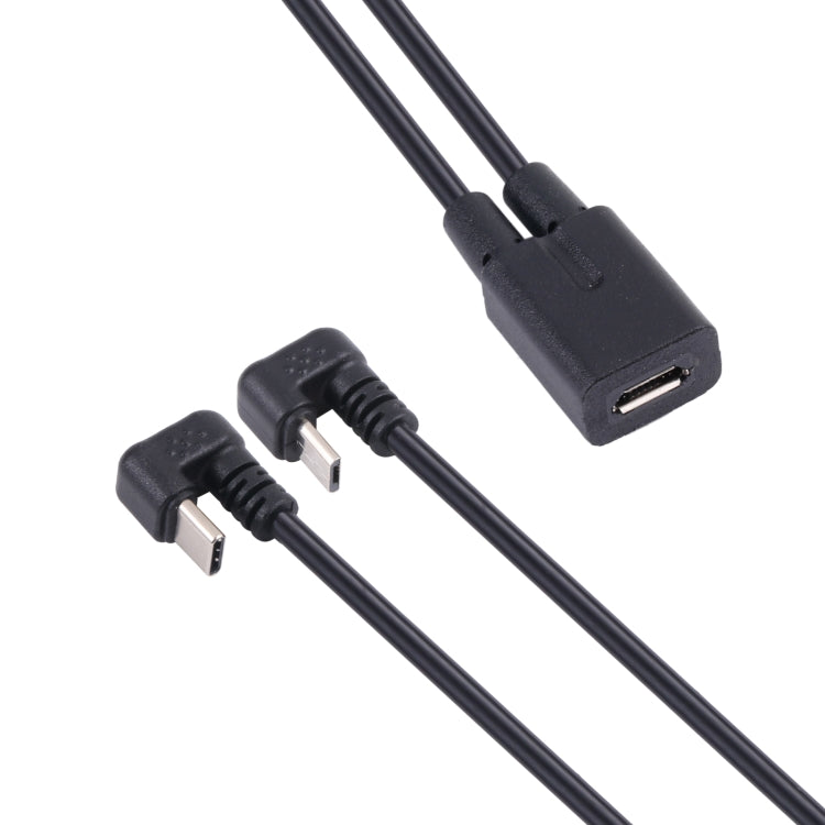 U-shaped USB-C / Type-C Male + Micro USB Male to Micro USB Female Cable My Store