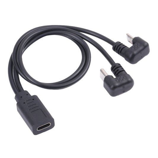 U-shaped USB-C / Type-C Male + Micro USB Male to USB-C / Type-C Female Cable