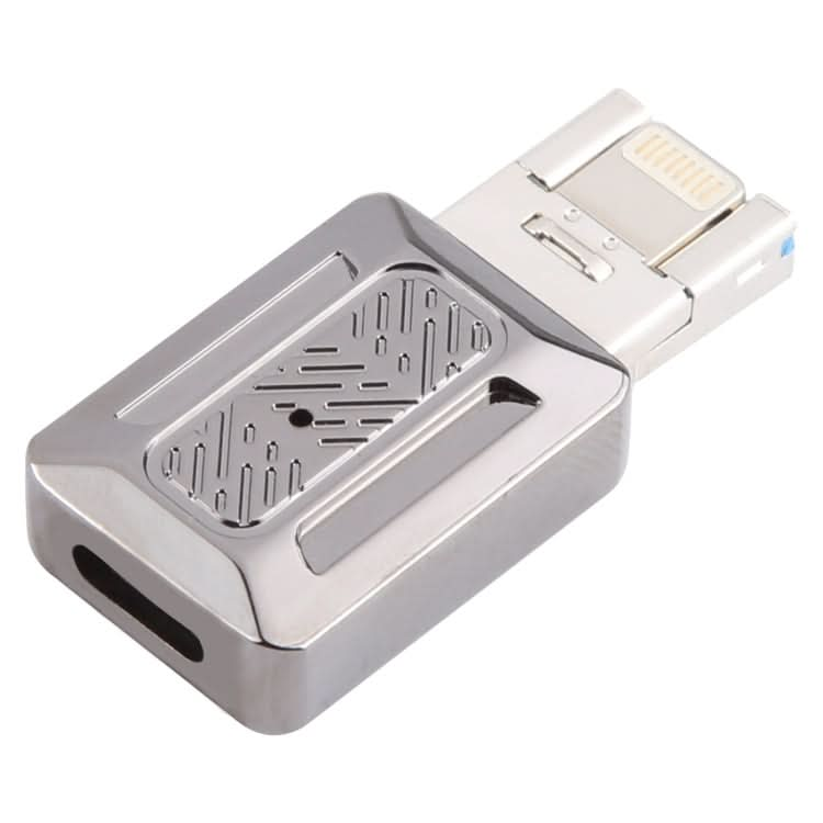 2 in 1 USB + 8 Pin to Type-C Audio Video Transmission Adapter