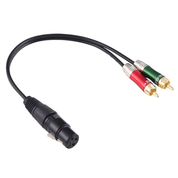 30cm Metal Head 3 Pin XLR CANNON Female to 2 RCA Male Audio Connector Adapter Cable for Microphone / Audio Equipment-Reluova