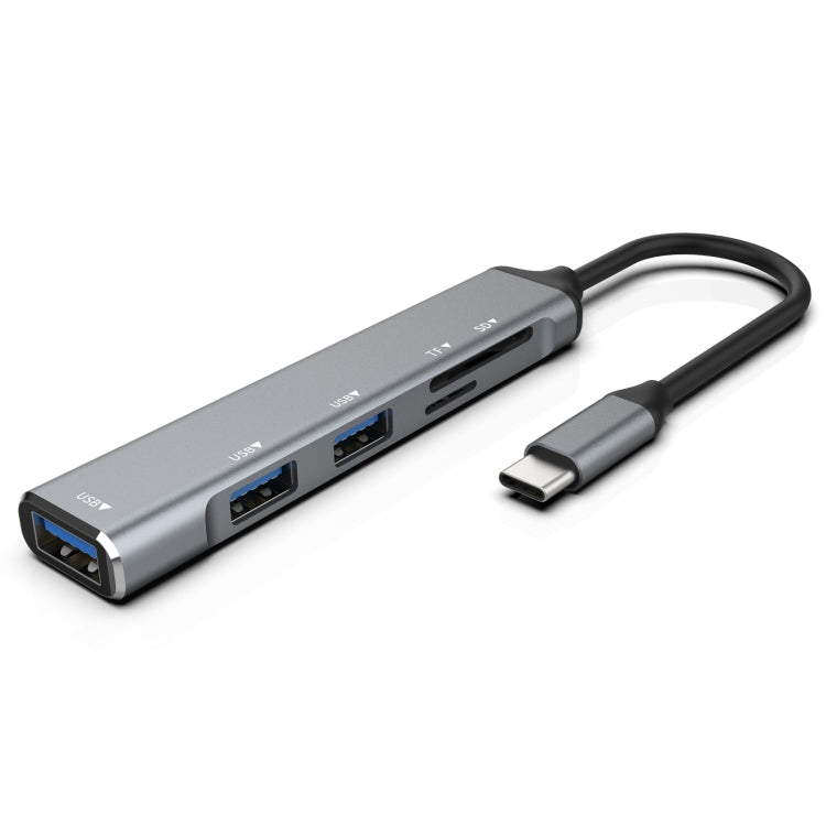 C-805 5 in 1 USB-C / Type-C to 3 USB 3.0 + TF / SD Card Reader Adapter My Store