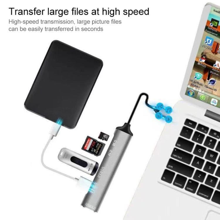 C-805 5 in 1 USB-C / Type-C to 3 USB 3.0 + TF / SD Card Reader Adapter My Store