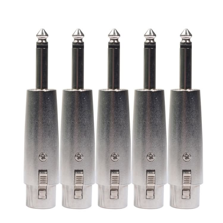 5 PCS LZ1167G 6.35mm Single Track Male Head to XRL Female Audio Adapter Plug (Black) My Store