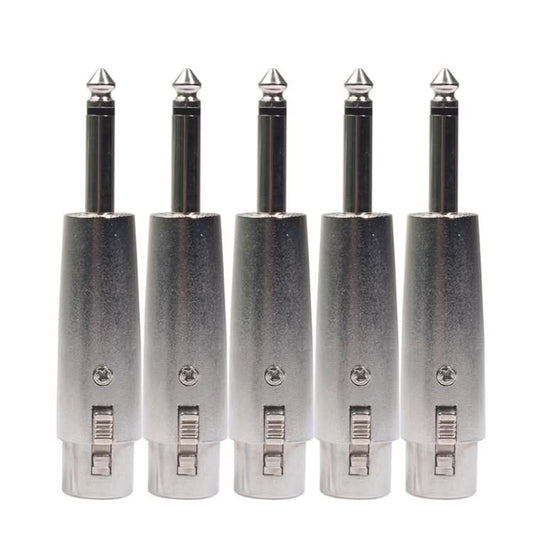 5 PCS LZ1167G 6.35mm Single Track Male Head to XRL Female Audio Adapter Plug (Black) My Store