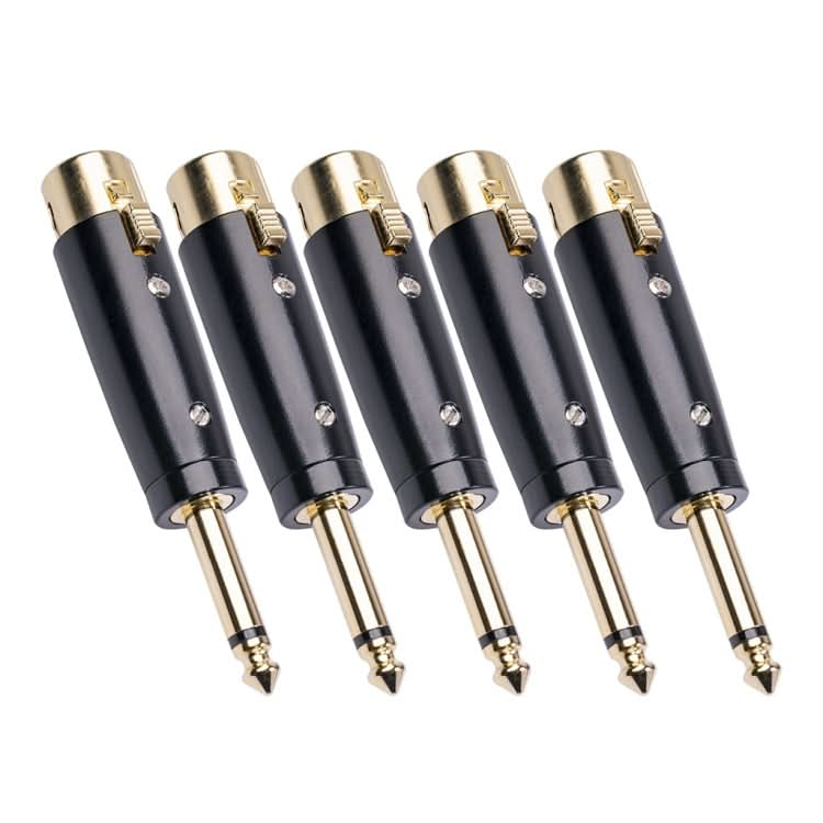 5 PCS LZ1167G 6.35mm Single Track Male Head to XRL Female Audio Adapter Plug (Black) My Store