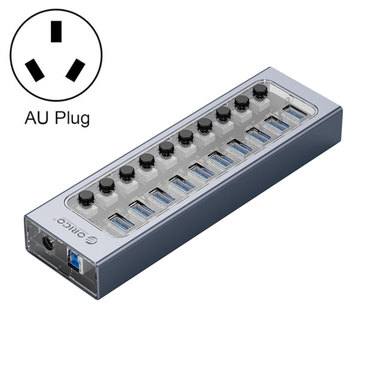 ORICO AT2U3-10AB-GY-BP 10 Ports USB 3.0 HUB with Individual Switches & Blue LED Indicator, EU Plug My Store