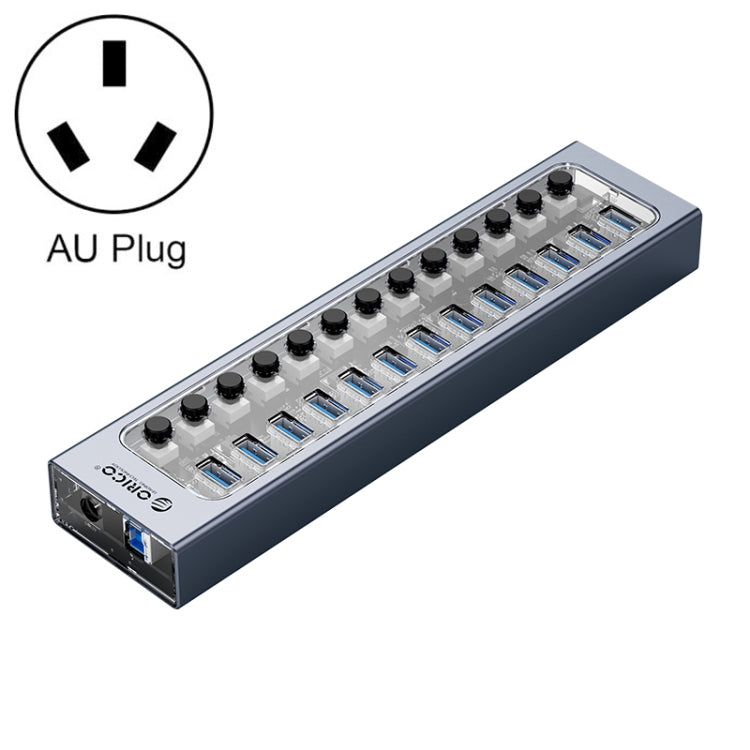 ORICO AT2U3-13AB-GY-BP 13 Ports USB 3.0 HUB with Individual Switches & Blue LED Indicator, US Plug