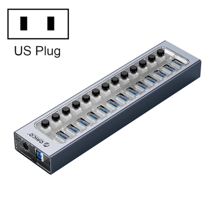 ORICO AT2U3-13AB-GY-BP 13 Ports USB 3.0 HUB with Individual Switches & Blue LED Indicator, US Plug My Store