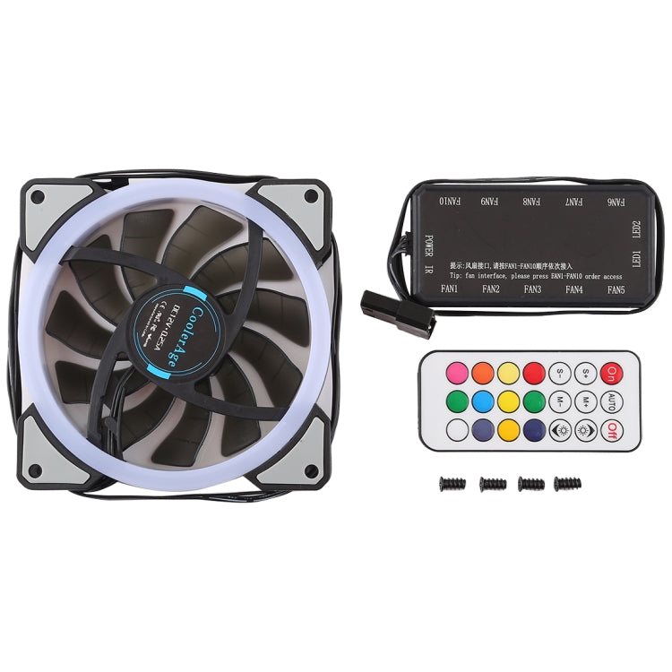 3 PCS CoolerAge DC 12V - 0.25A 2500PRM Remote Cotrol Computer Cooler Cooling Case Fan with Adjust LED-Reluova