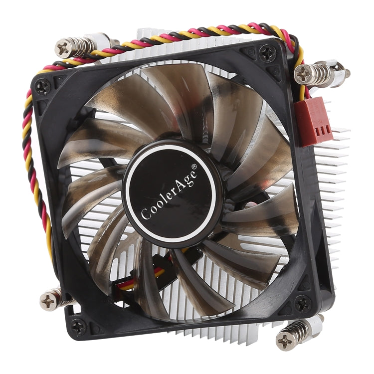 CoolerAge 1155-1U DC 12V 2000PRM 30.5cfm Copper Core Heatsink Hydraulic Bearing Cooling Fan CPU Cooling Fan for Intel 1150 1156 1151