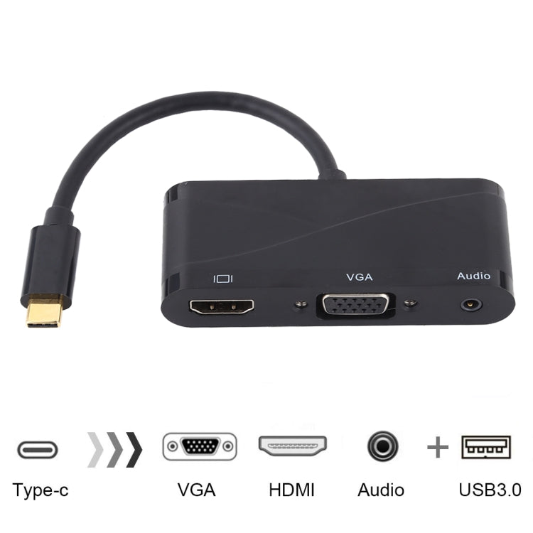 USB 2.0 + Audio Port + VGA + HDMI to USB-C / Type-C HUB Adapter My Store