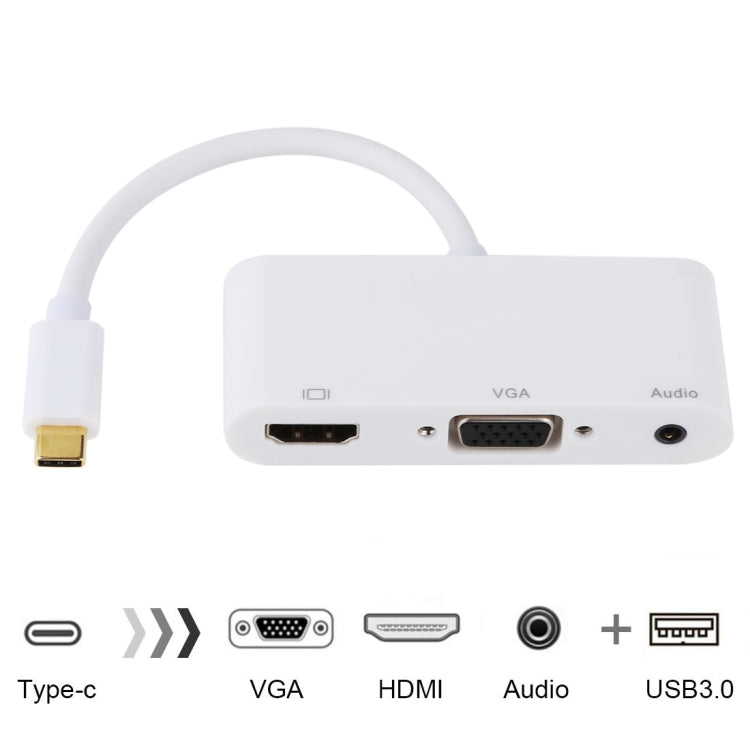 USB 2.0 + Audio Port + VGA + HDMI to USB-C / Type-C HUB Adapter My Store