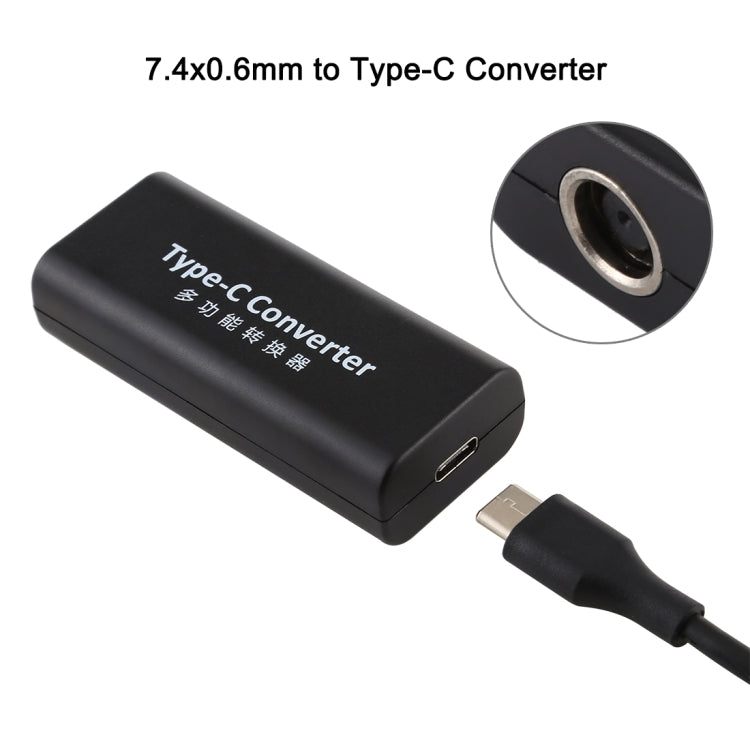 DC 7.4 x 0.6mm Power Jack Female to USB-C / Type-C Female Power Connector Adapter with 15cm USB-C / Type C Cable