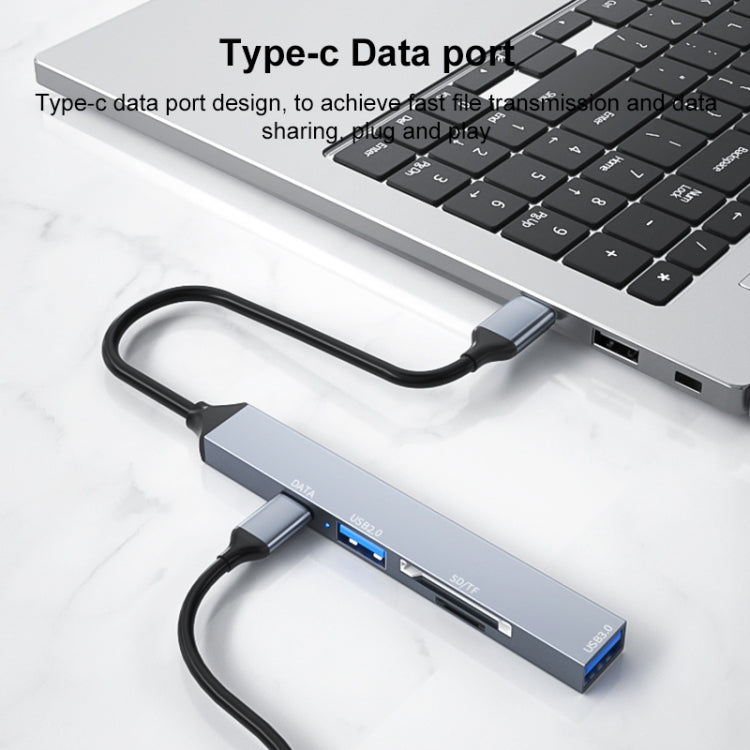 ADS-806C 5 in 1 USB-C / Type-C to USB 3.0 + USB-C / Type-C + SD/TF + USB2.0 HUB Docking Station