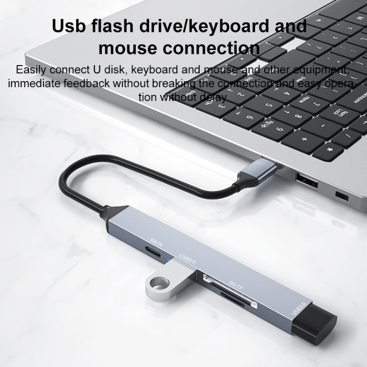 ADS-806C 5 in 1 USB-C / Type-C to USB 3.0 + USB-C / Type-C + SD/TF + USB2.0 HUB Docking Station