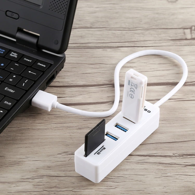 2 in 1 TF / SD Card Reader + 3 x USB 3.0 Ports to USB 3.0 HUB Converter, Cable Length: 26cm-Reluova