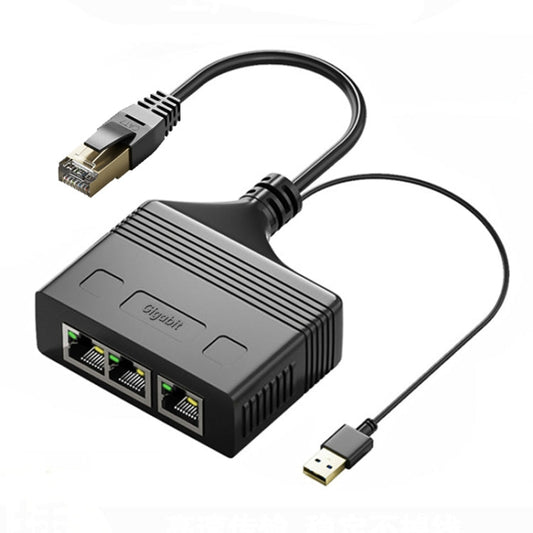 Male RJ45 3 in 1 Gigabit Network Splitter Cable Ethernet Network Coupler My Store