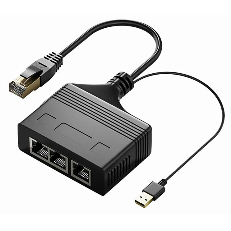 Male RJ45 3 in 1 100M Network Splitter Cable Ethernet Network Coupler