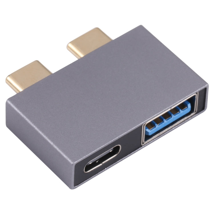 USB Female + USB-C / Type-C Female to 2 x USB-C / Type-C Male Adapter My Store