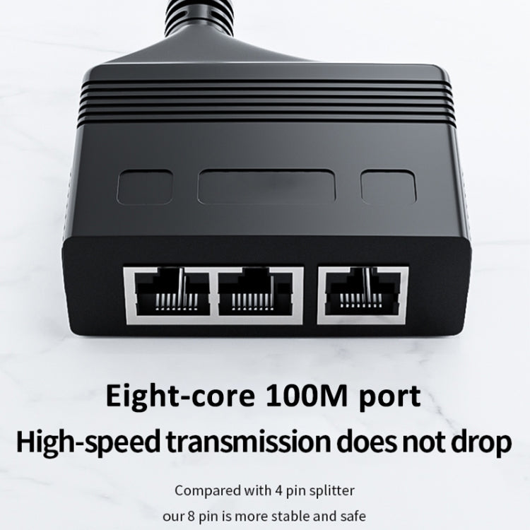 Female RJ45 3 in 1 100M Network Splitter Cable Ethernet Network Coupler